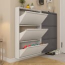 Ultra-narrow entrance cabinet, steel shoe cabinet behind the entrance door, ultra-thin shoe cabinet, large capacity for home use.