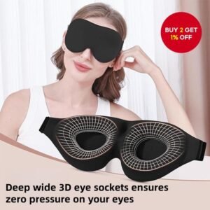 Black Eye Mask for Sleeping: 3D Deep Contour Design,good light blocking performance, Soft & Comfortable for Naps, Travel, and