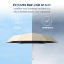 Mini Umbrella lightweight Folding Umbrellas Small Umbrella Cover Box Flat Umbrella UV Protection