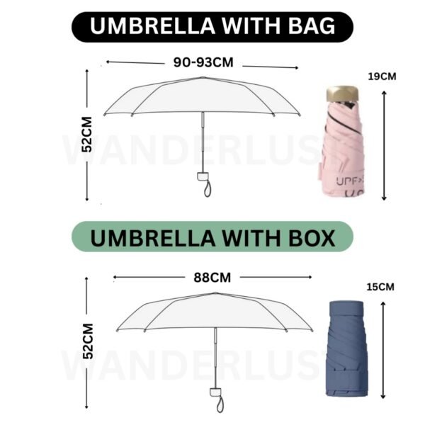 Mini Umbrella lightweight Folding Umbrellas Small Umbrella Cover Box Flat Umbrella UV Protection - Image 8