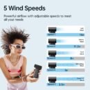 Mini Fan Life 9 5000 mAh 5 Speeds Strong Wind Cooling Handheld Fan USB Handheld Portable Jet Fan