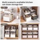 Kitchen under-sink storage rack, multi-functional spice bowl and plate pull-out storage rack, cabinet pull-out basket, and tiered rack.