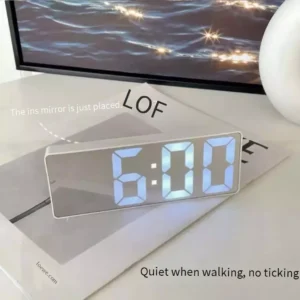 Simple Black & White LED Digital Clock | Sound Control Alarm Clock | Large Screen with Temperature & Calendar | Luminous