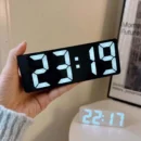 Simple Black & White LED Digital Clock | Sound Control Alarm Clock | Large Screen with Temperature & Calendar | Luminous