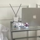 Simple Black & White LED Digital Clock | Sound Control Alarm Clock | Large Screen with Temperature & Calendar | Luminous