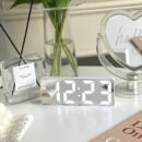 Simple Black & White LED Digital Clock | Sound Control Alarm Clock | Large Screen with Temperature & Calendar | Luminous
