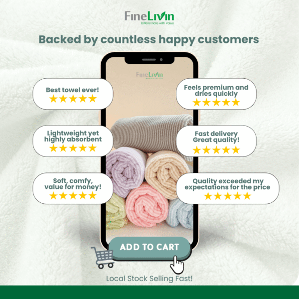 [𝟮𝟓％ Off 2 Towels] Microfiber Bath Towels | 吸水毛巾 | Soft and water absorbent | Quick-Drying - Image 8