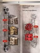 Onion, ginger, garlic, and chili pepper storage box, multi-functional kitchen storage rack, suction cup wall-mounted storage device