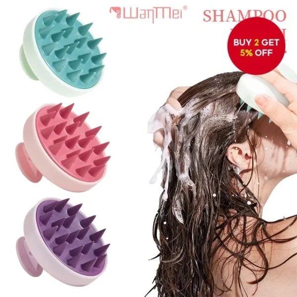 Soft Silicone Shampoo Brush Cleans And Removes Dandruff, Massages The Scalp And Relieves Itching