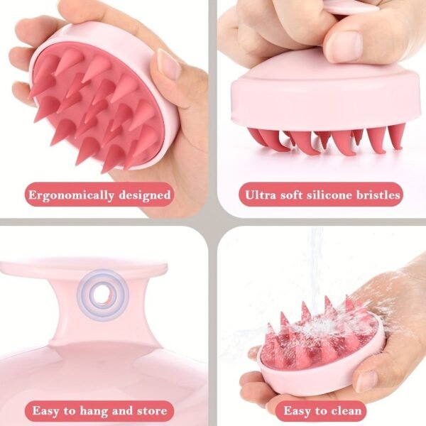 Soft Silicone Shampoo Brush Cleans And Removes Dandruff, Massages The Scalp And Relieves Itching - Image 3
