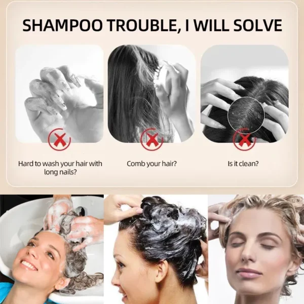 Soft Silicone Shampoo Brush Cleans And Removes Dandruff, Massages The Scalp And Relieves Itching - Image 4