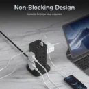 Tower Extension Plug with USB Type C Multi Plug Extension Socket Safety Mark Surge Protector